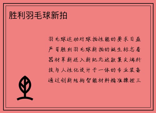 胜利羽毛球新拍